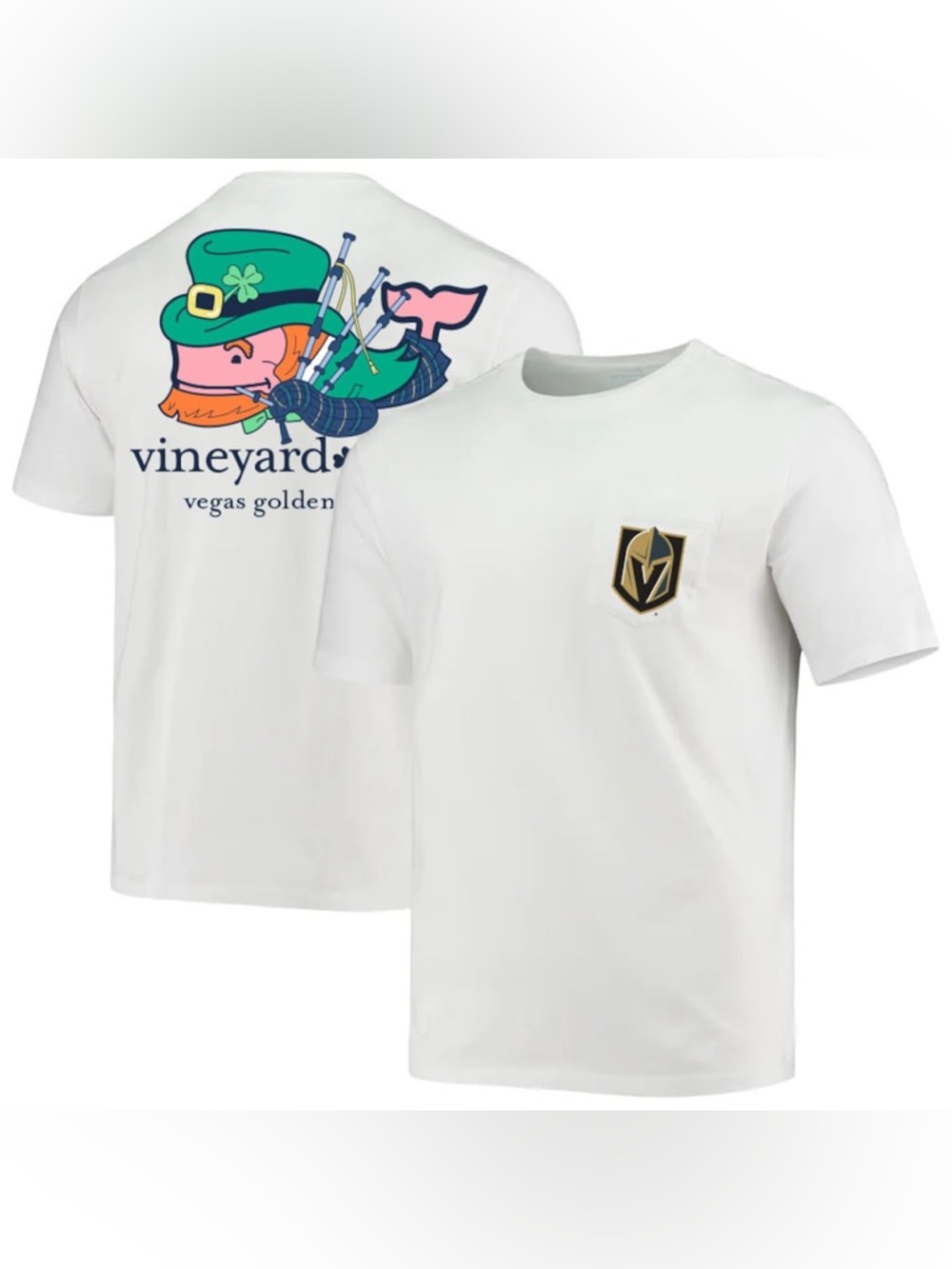 Men's Vegas Golden Knights Vineyard Vines White St. Patrick's Day T-Shirt